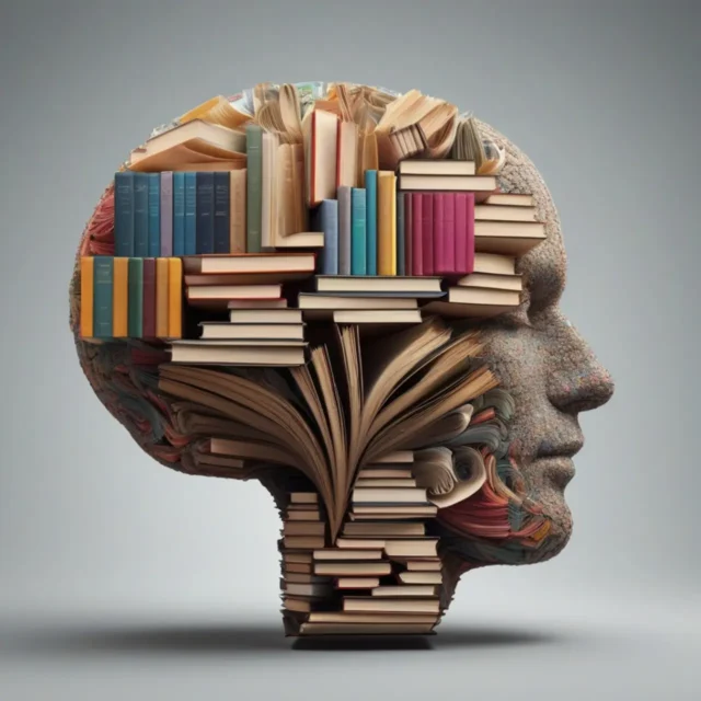 Głowa zbudowana z książek